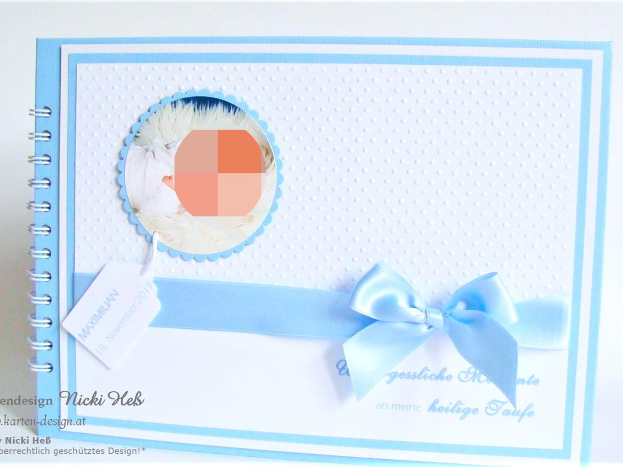 Individuelles & personalisierte Gästebuch für die Taufe angepasst an das Taufmotto und Stil online gestalten © KARTEN-DESIGN.at aus Salzburg kaufen