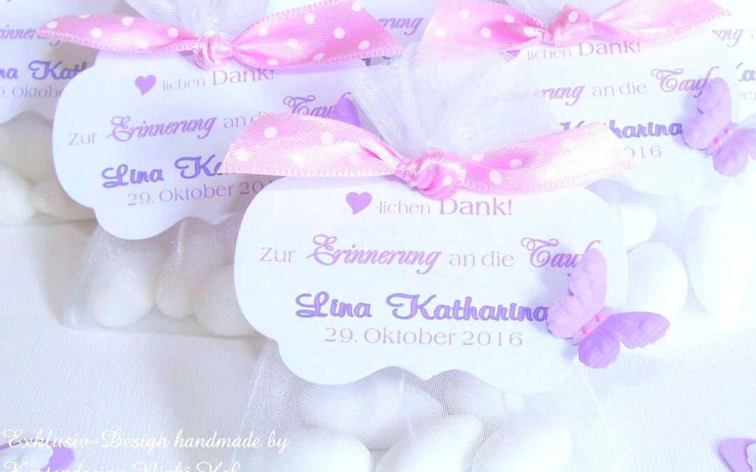 Give-Away Gastgeschenk Taufe ~ LITTLE BUTTERFLY