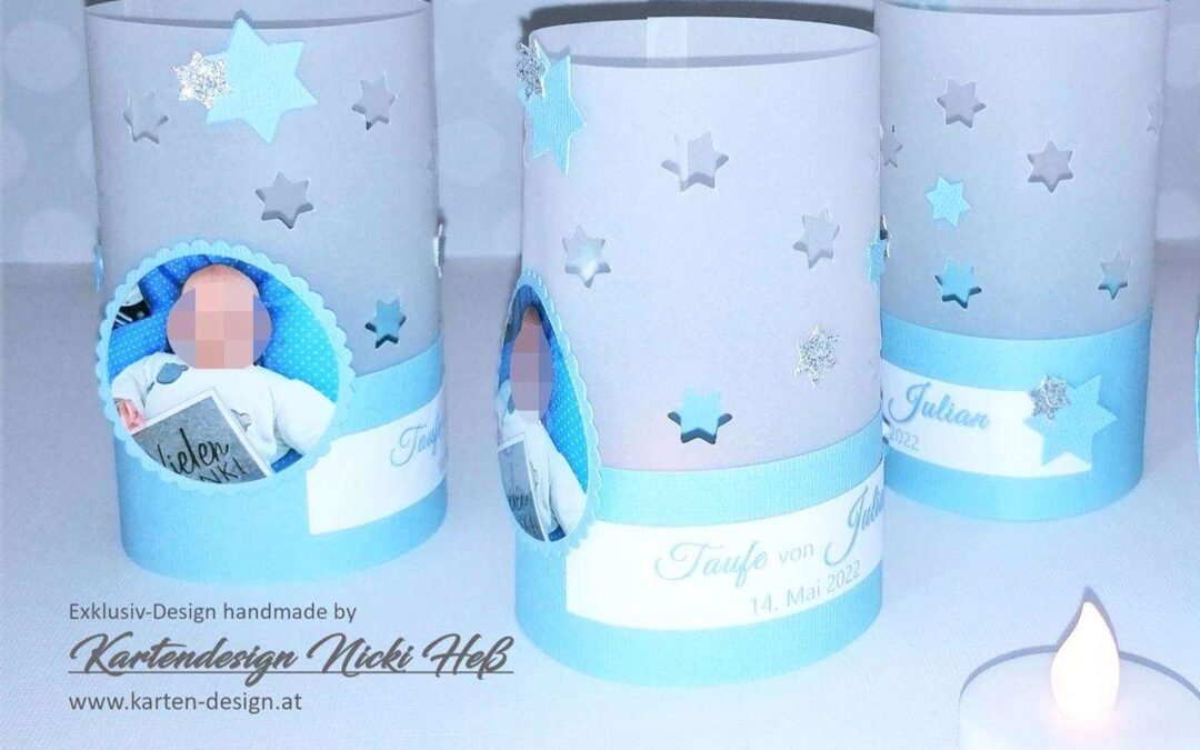 Windlicht-Hülle Taufe ~ BABYFOTO