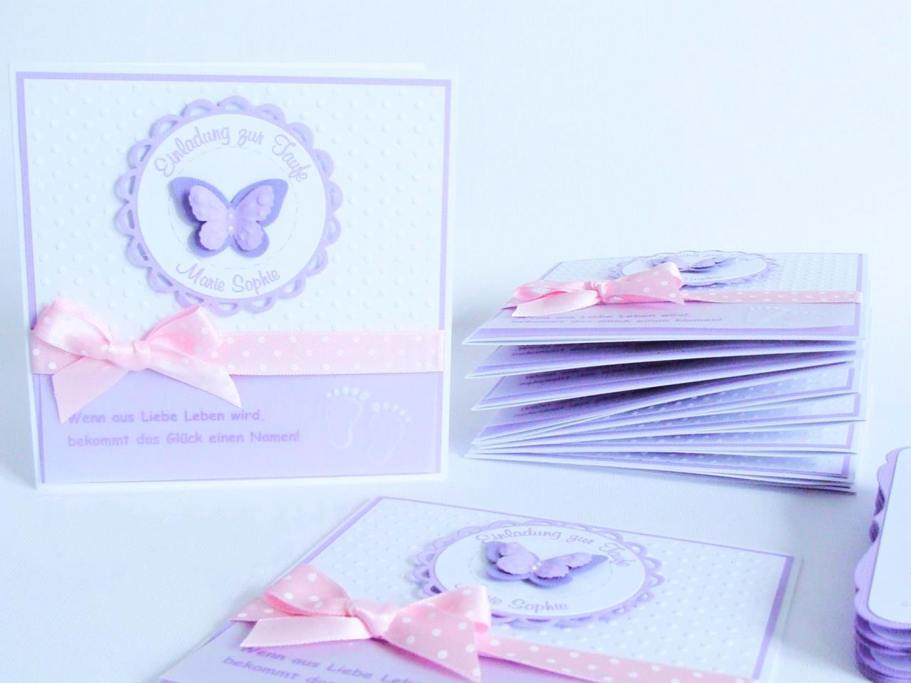 Liebevoll handgefertigte Taufeinladungen und Taufkarten individuell nach Wunsch mit oder ohne Foto vom Baby sowie diversen Taufstilen. Jede Einladungskarte zur Taufe personalisiert und herzberuehrend gestaltet für besondere Tauffeste © KARTEN-DESIGN.at