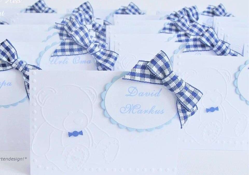 Tischkarte Taufe ~ BABY BÄRCHEN